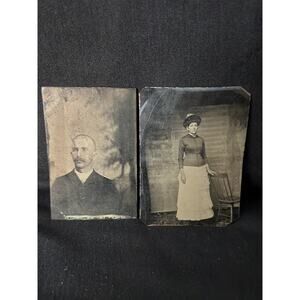 Set of two Antique Tin Type Photos Photographs